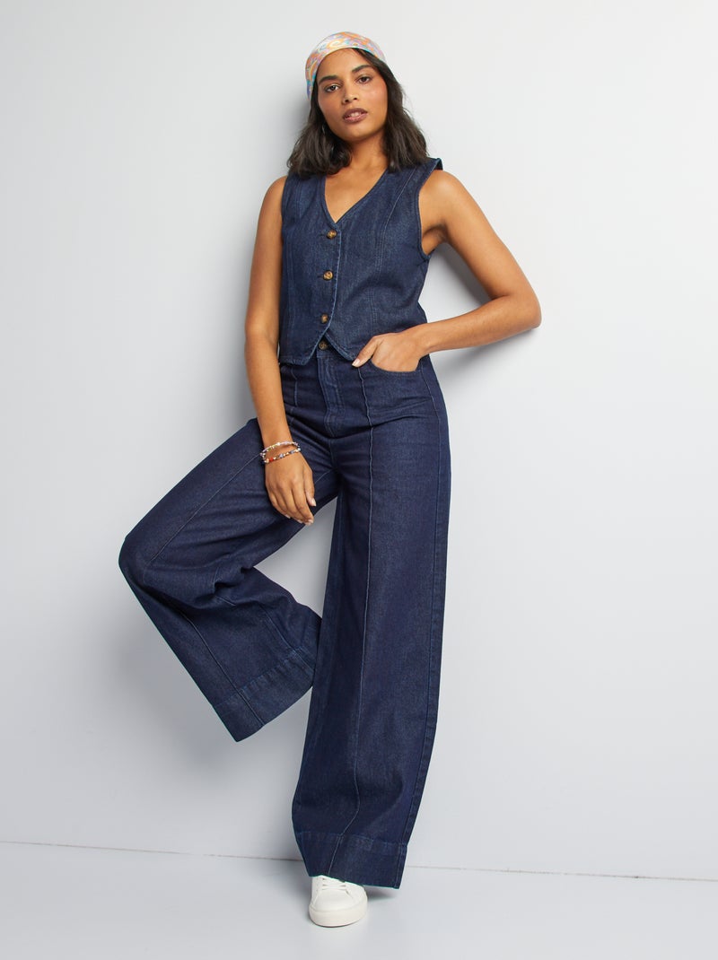Gilet de costume en jean Bleu - Kiabi