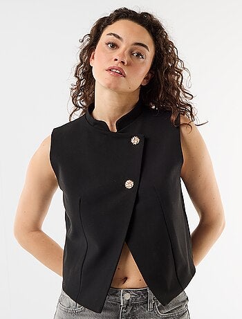 Gilet de costume sans manches avec ouverture symétrique