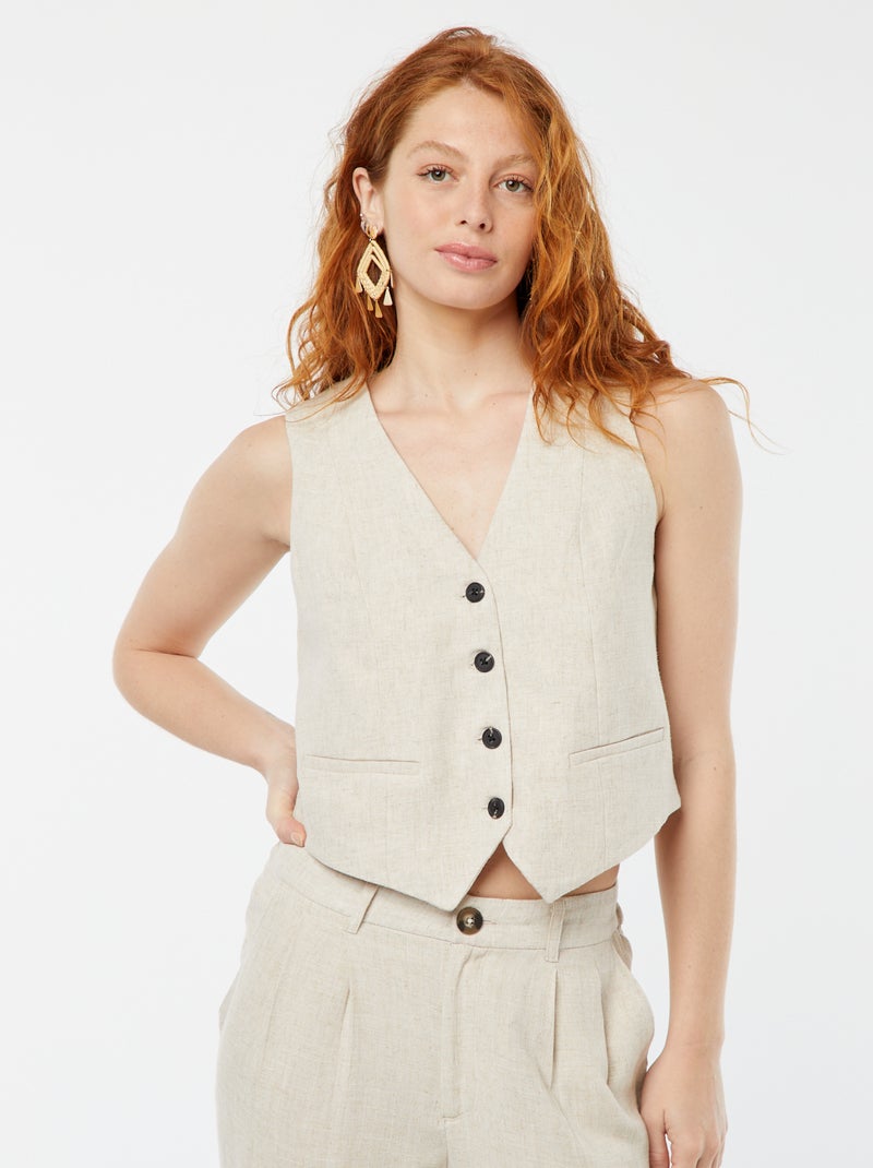 Gilet de costume sans manches BLANC - Kiabi