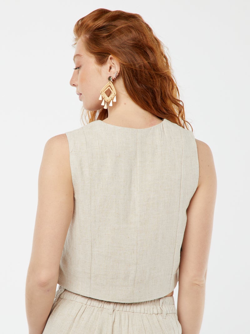 Gilet de costume sans manches BLANC - Kiabi