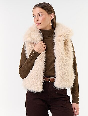 Gilet de costume sans manches en fausse fourrure