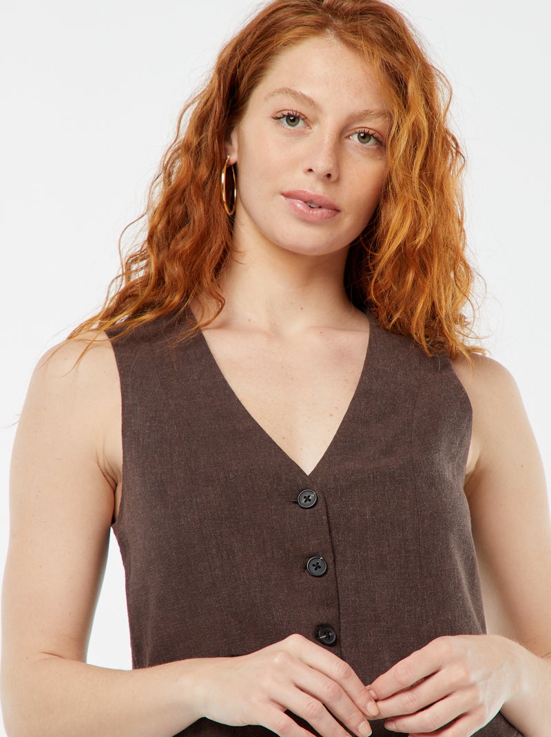 Gilet de costume sans manches MARRON - Kiabi