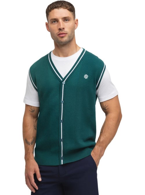 Gilet de golf maille col en v homme golf homme carnoustie teal - Kiabi