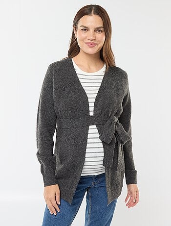 Gilet de maternité long et ceinturé