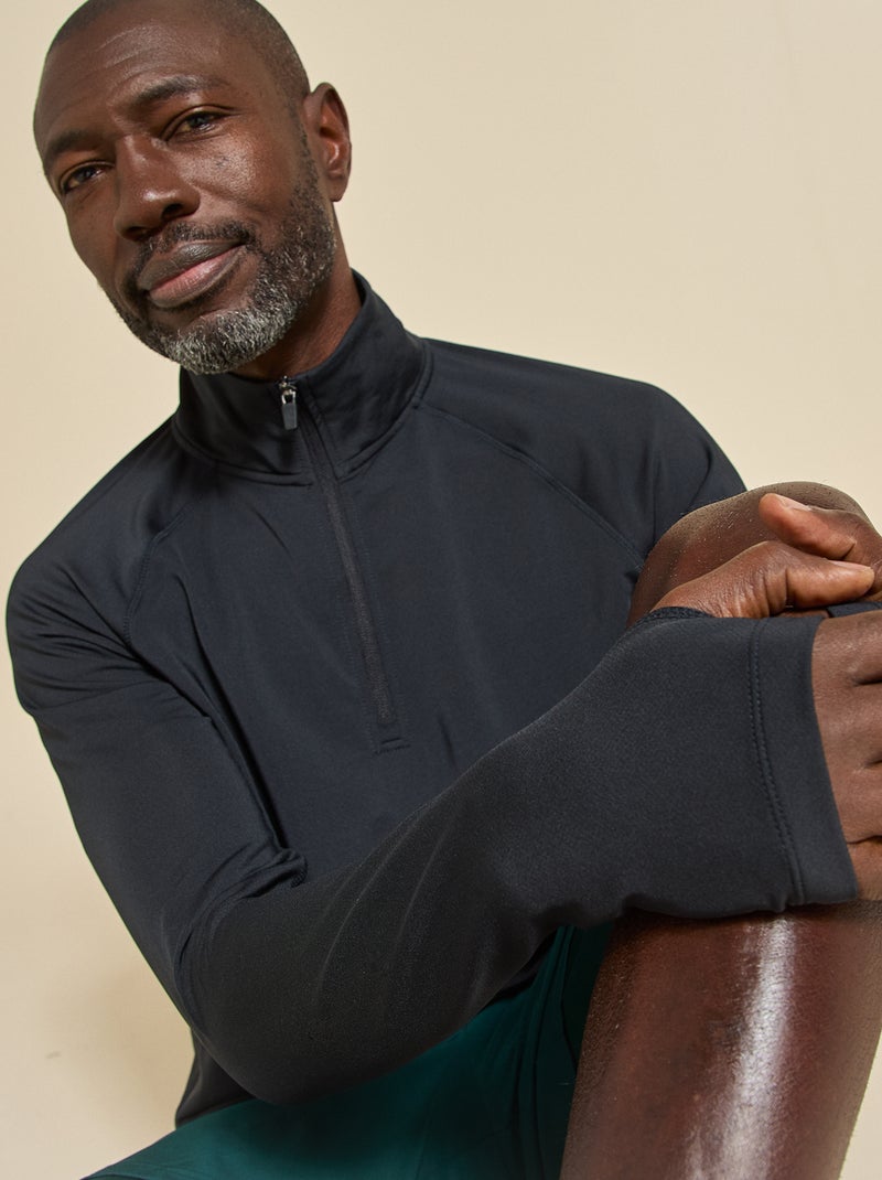 Gilet de sport à col zippé - (ekstract) Noir - Kiabi