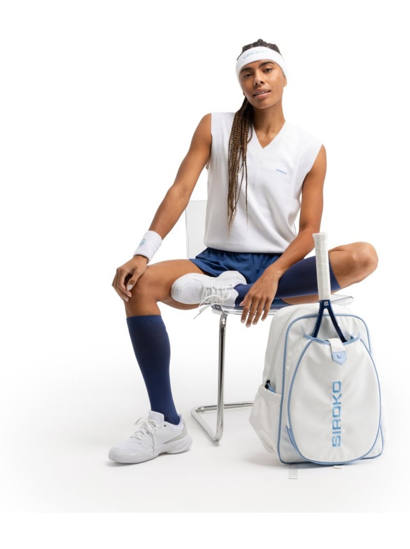 Gilet de tennis en maille col en v femme tennis femme smash Blanc - Kiabi