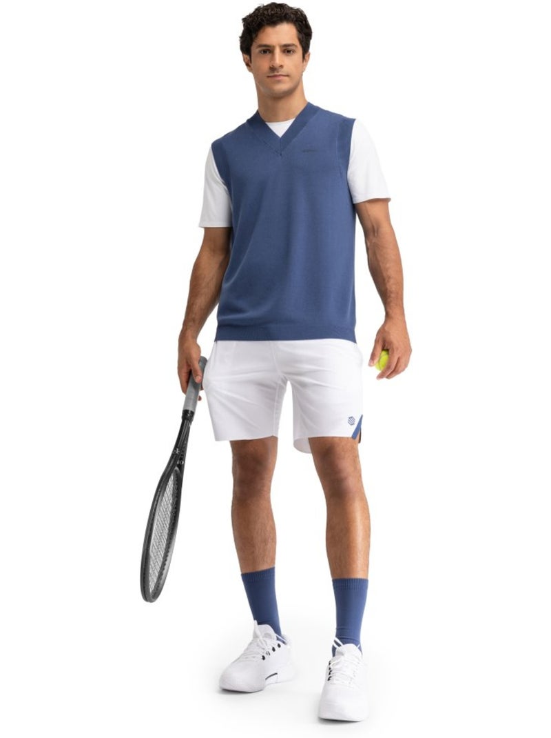 Gilet de tennis en maille col en v homme tennis homme serve Bleu - Kiabi