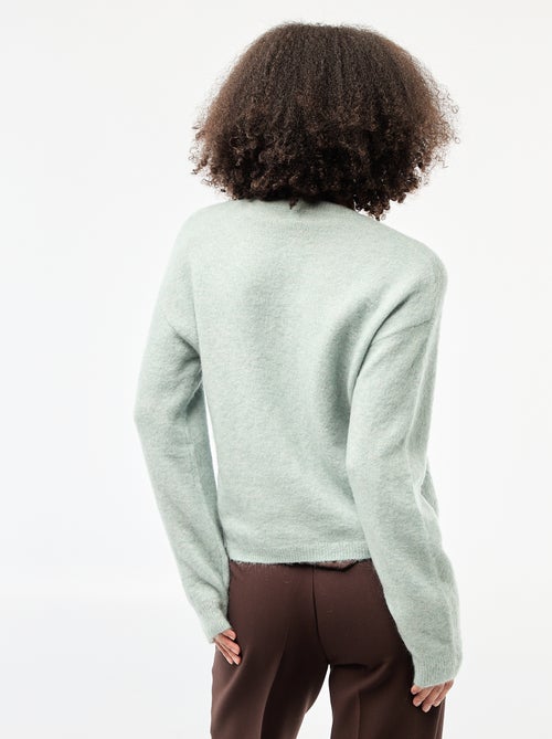 Gilet doux en laine et mohair - Kiabi