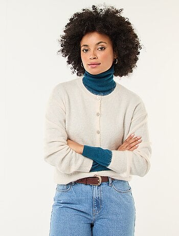 Gilet doux en laine et mohair