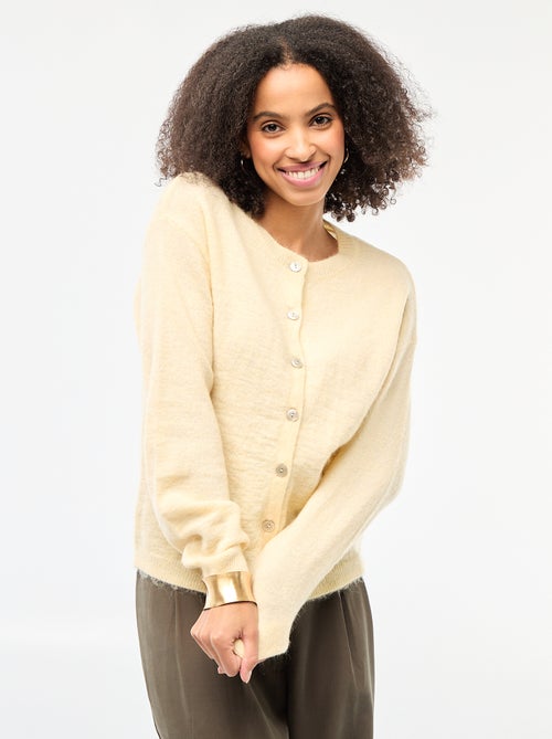 Gilet doux en laine et mohair - Kiabi