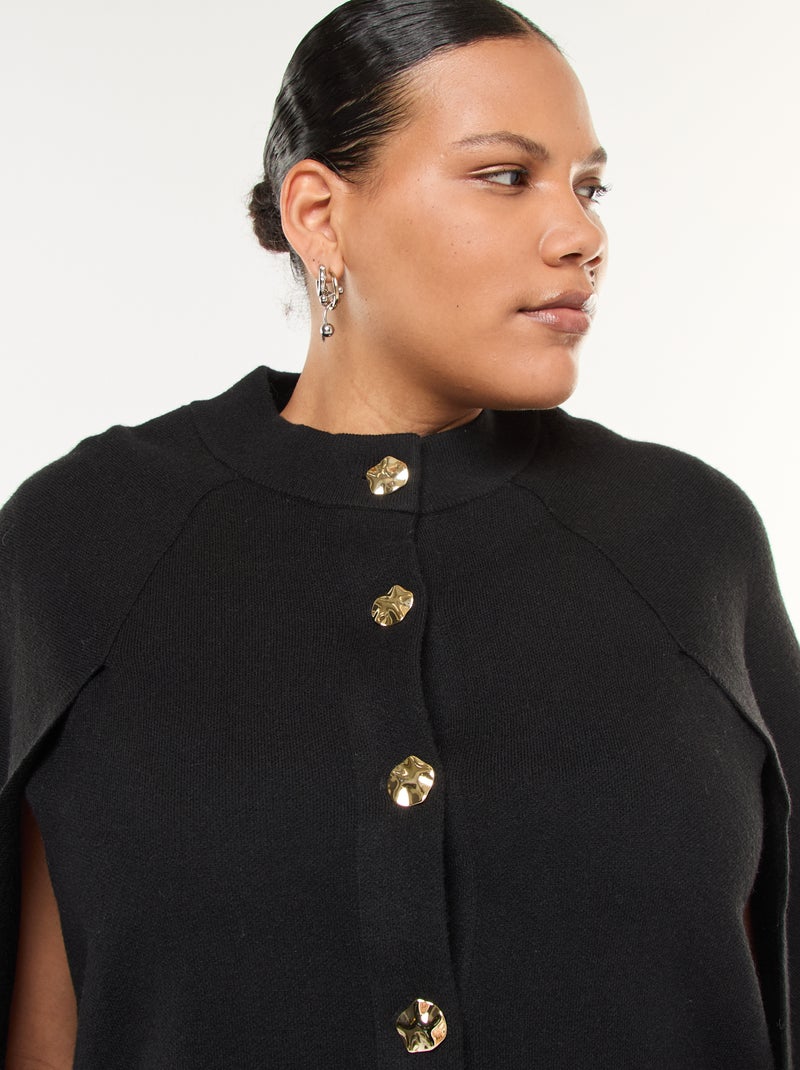 Gilet effet 2 en 1 cape Noir - Kiabi