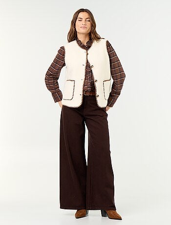 Gilet effet moutonné sans manches