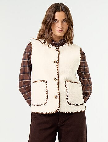 Gilet effet moutonné sans manches