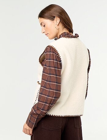 Gilet effet moutonné sans manches