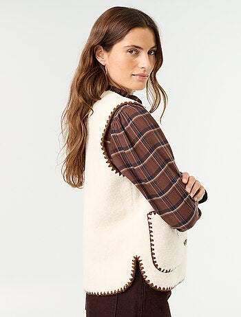 Gilet effet moutonné sans manches