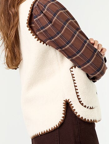 Gilet effet moutonné sans manches