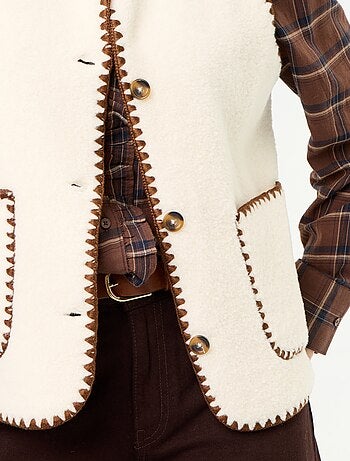 Gilet effet moutonné sans manches