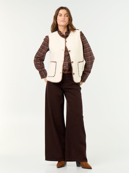 Gilet effet moutonné sans manches - Kiabi
