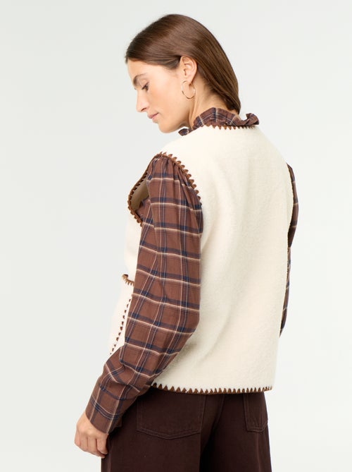 Gilet effet moutonné sans manches - Kiabi