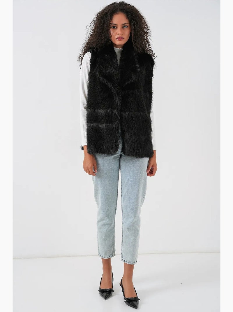 Gilet en fausse fourrure bdart Noir - Kiabi
