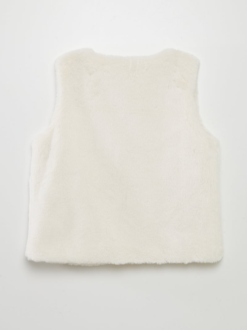 Gilet en fausse fourrure sans manches BLANC - Kiabi