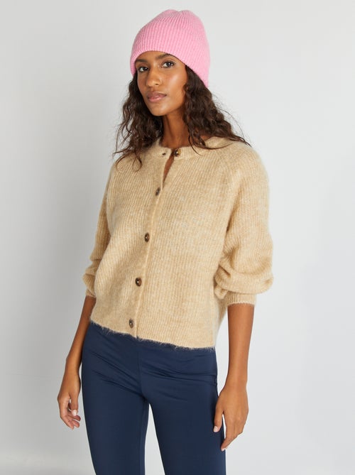 Gilet en laine et mohair mélangé - Kiabi