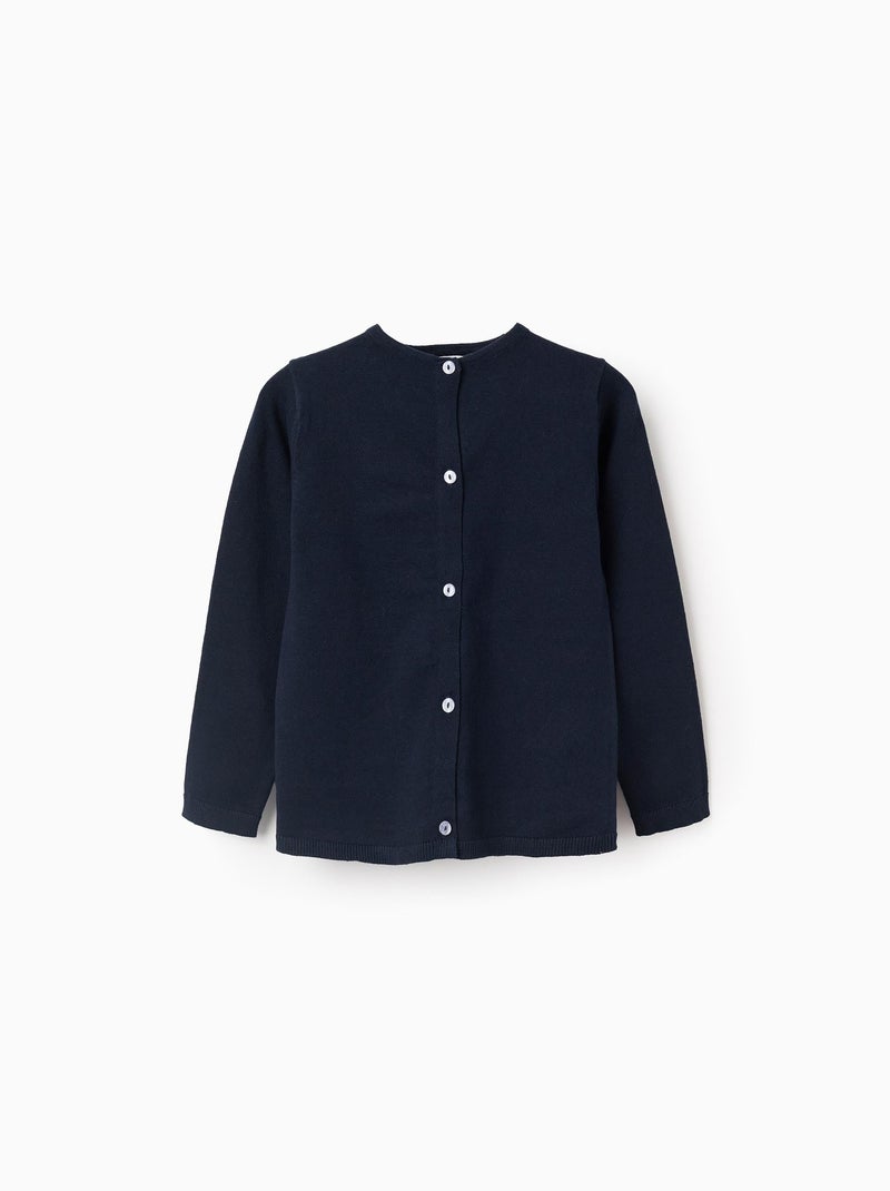 Gilet en Maille à Col Rond Bleu foncé - Kiabi
