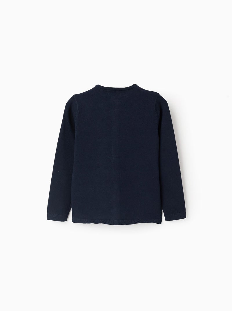 Gilet en Maille à Col Rond Bleu foncé - Kiabi
