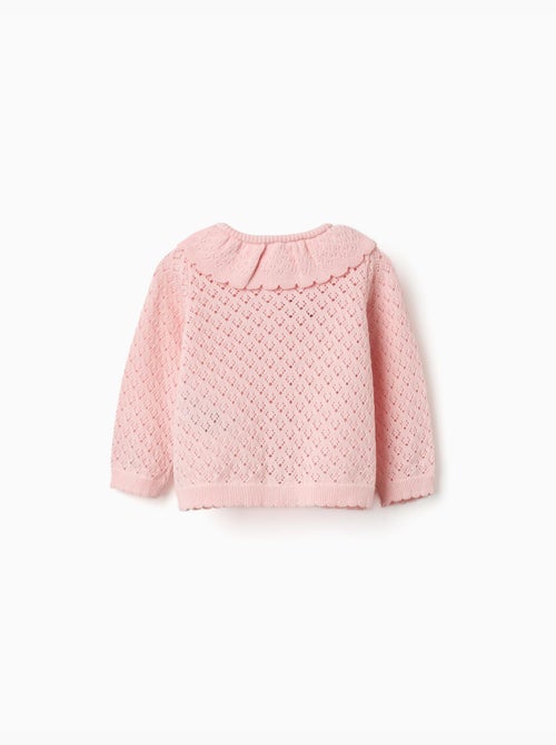 Gilet en maille ajourée avec extrémités festonnées - Kiabi