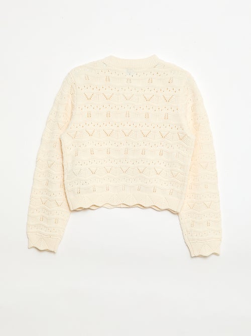 Gilet en maille ajourée - Kiabi