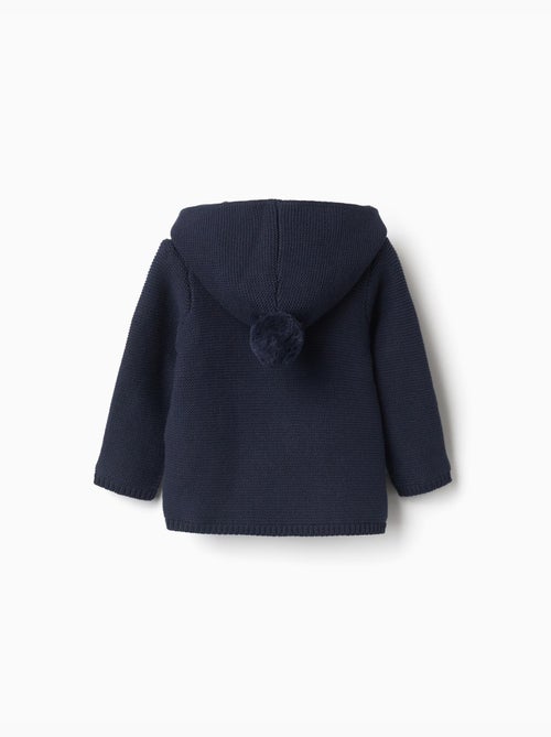 Gilet en Maille avec Capuche et Pompon - Kiabi