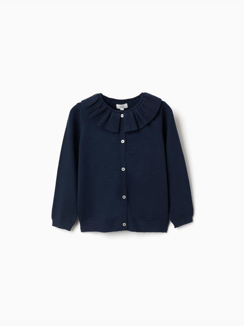 Gilet en maille avec col à volants - Kiabi