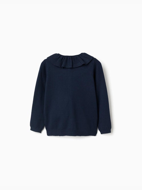 Gilet en maille avec col à volants - Kiabi