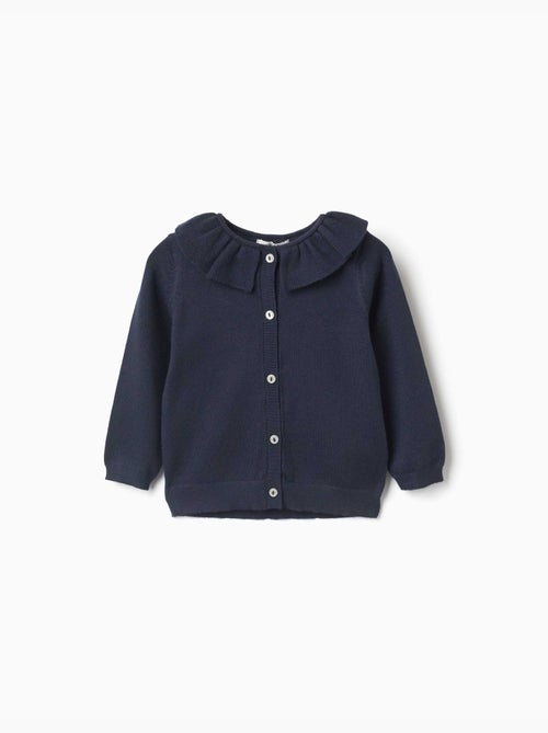 Gilet en maille avec col à volants - Kiabi