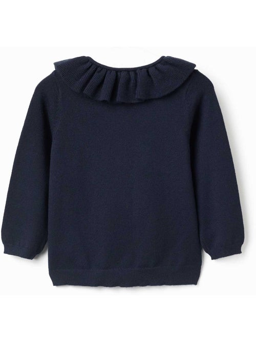 Gilet en maille avec col à volants - Kiabi