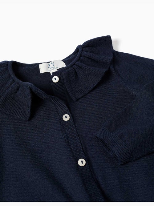Gilet en maille avec col à volants - Kiabi