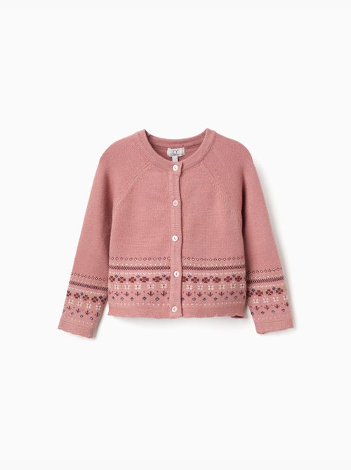 Gilet en maille avec motif jacquard - Kiabi