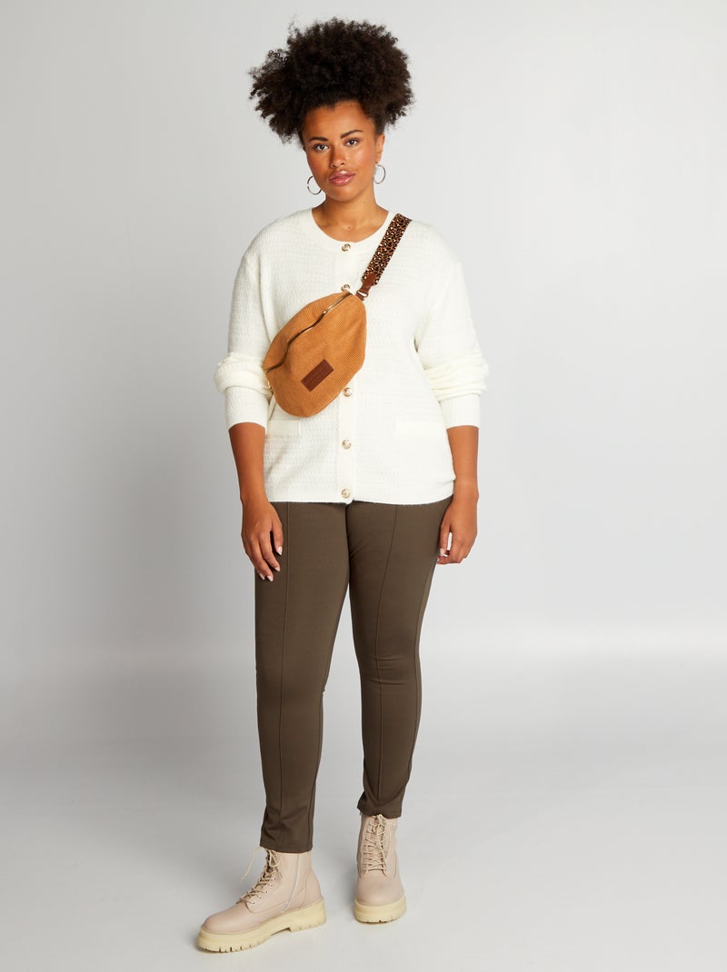 Gilet en maille boutonné Blanc - Kiabi