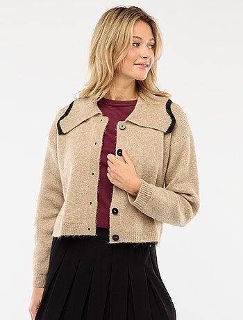 Gilet en maille chaude à col anglais