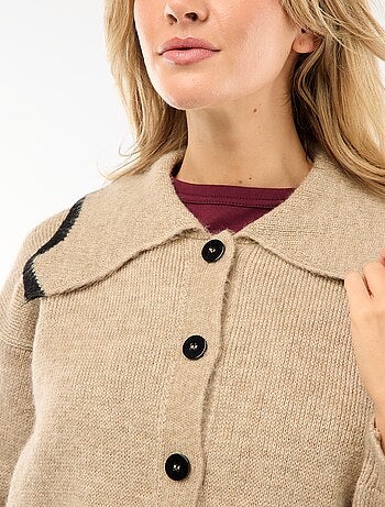 Gilet en maille chaude à col anglais