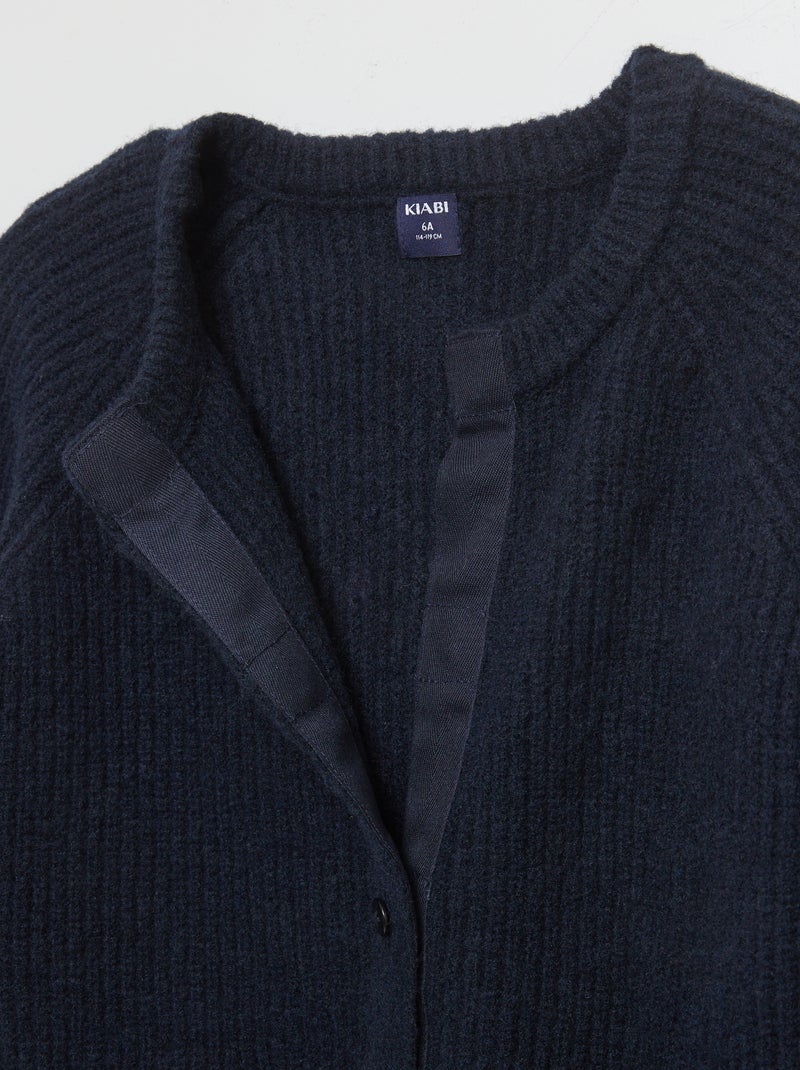 Gilet en maille côtelée - So Easy Bleu - Kiabi