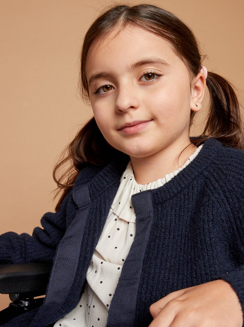 Gilet en maille côtelée - So Easy Bleu - Kiabi