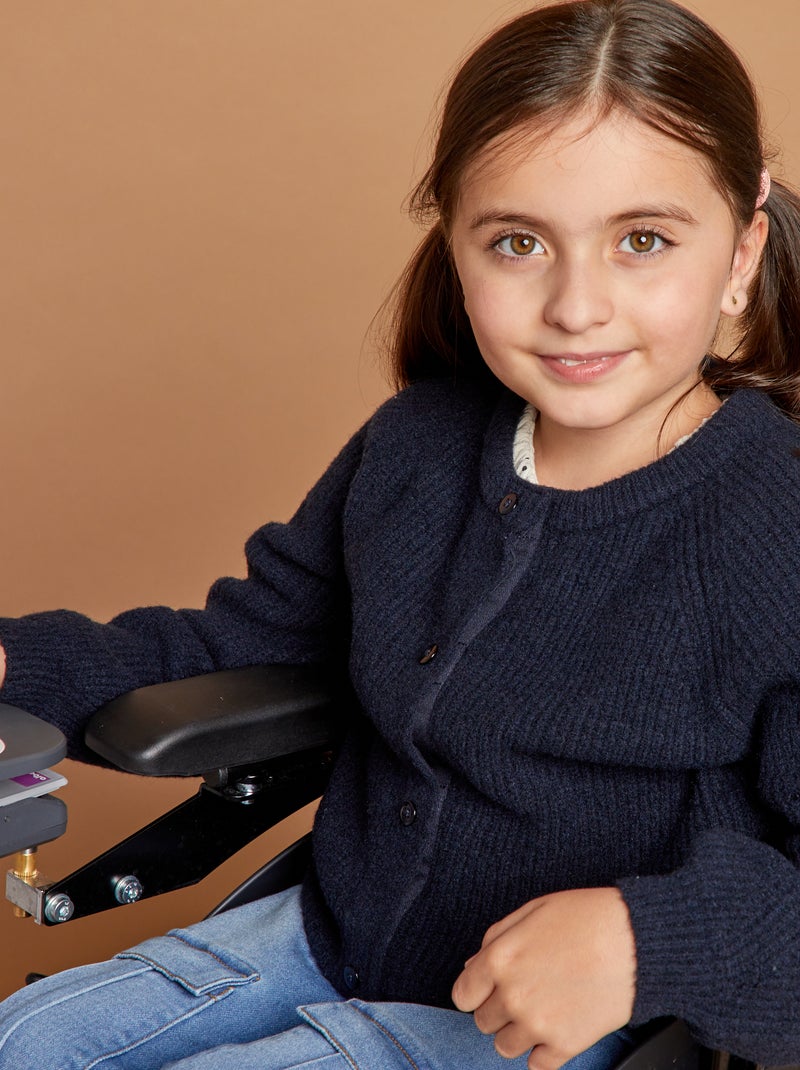 Gilet en maille côtelée - So Easy Bleu - Kiabi