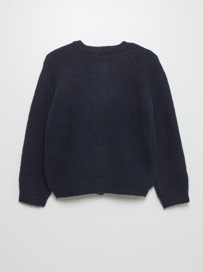 Gilet en maille côtelée - So Easy Bleu - Kiabi