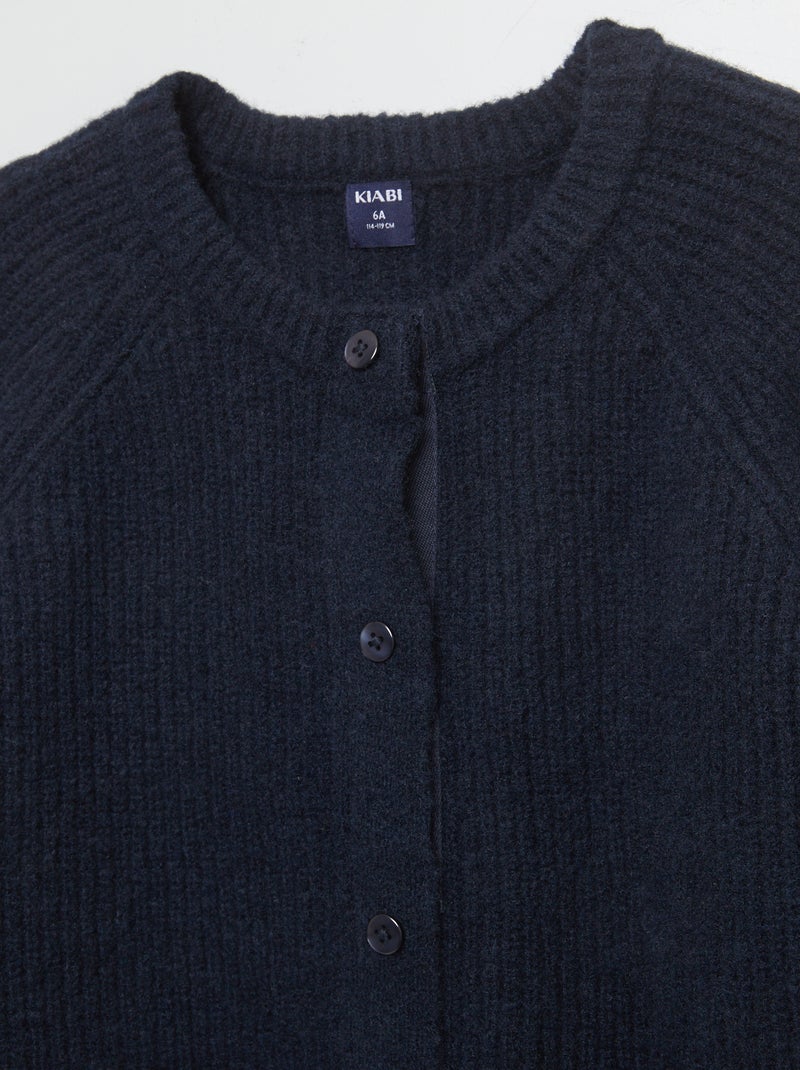 Gilet en maille côtelée - So Easy Bleu - Kiabi