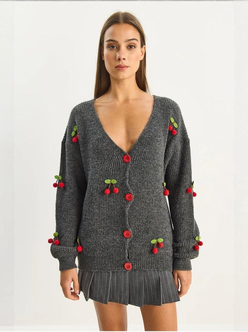 Gilet en maille côtelée à col v avec fermeture boutonnée lucci - Kiabi Gilet en maille côtelée à col v avec fermeture boutonnée lucci - Kiabi