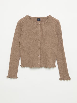 Gilet en maille côtelée à manches longues