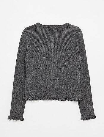 Gilet en maille côtelée à manches longues