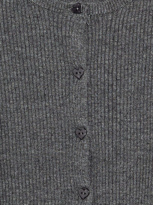 Gilet en maille côtelée à manches longues - Kiabi