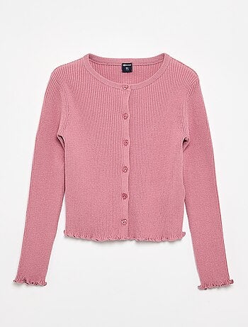 Gilet en maille côtelée à manches longues